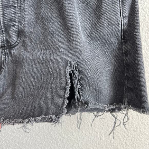 Rolla's Original Shorts Women's 26 Black High Rise Cut Off Button Fly Denim - Picture 2 of 8